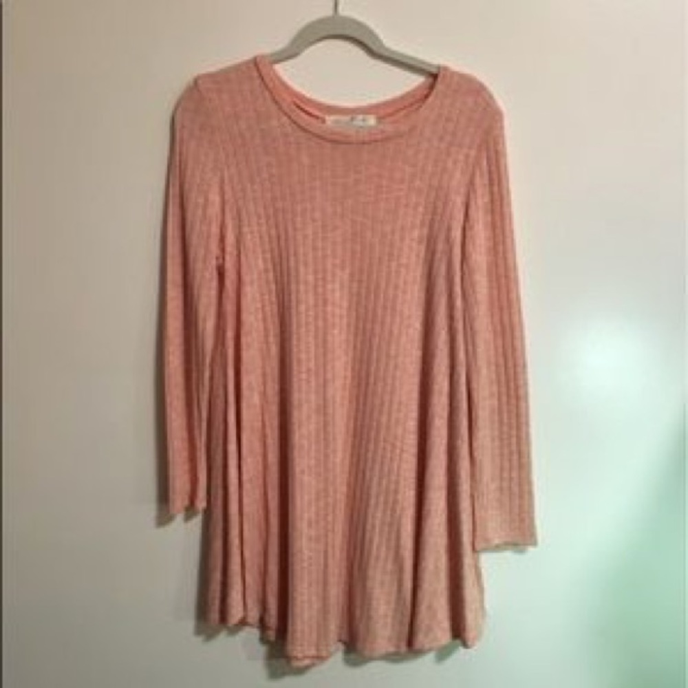 Long sleeve pink tunic dress